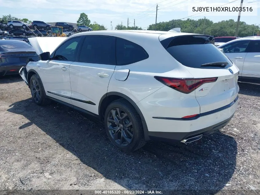 2024 Acura Mdx A-Spec VIN: 5J8YE1H0XRL003516 Lot: 40185320