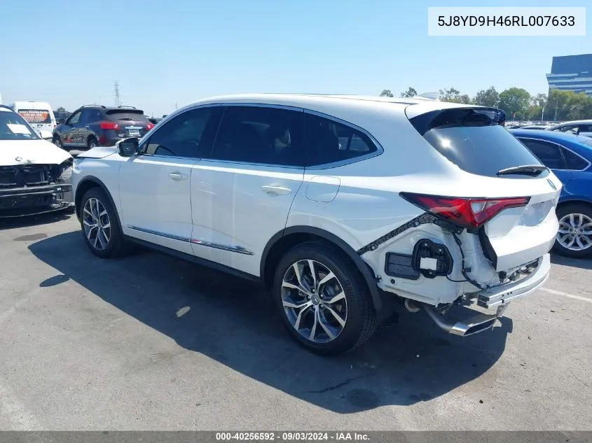 2024 Acura Mdx Technology Package VIN: 5J8YD9H46RL007633 Lot: 40256592