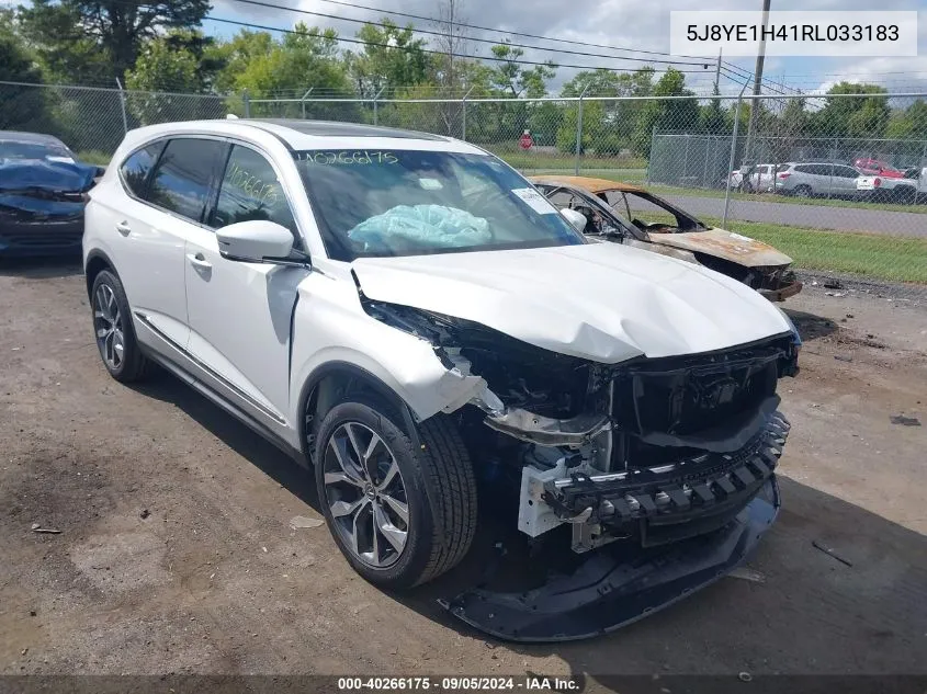 2024 Acura Mdx Technology Package VIN: 5J8YE1H41RL033183 Lot: 40266175