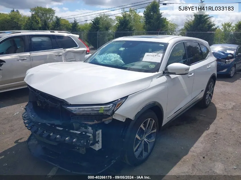 2024 Acura Mdx Technology Package VIN: 5J8YE1H41RL033183 Lot: 40266175