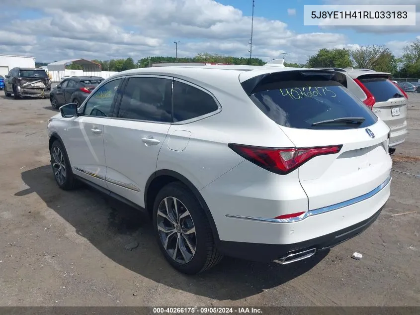 2024 Acura Mdx Technology Package VIN: 5J8YE1H41RL033183 Lot: 40266175