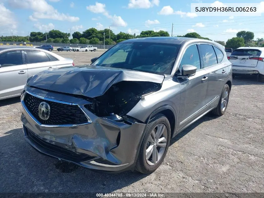 2024 Acura Mdx Standard VIN: 5J8YD9H36RL006263 Lot: 40344785