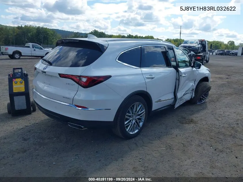 2024 Acura Mdx Advance Package VIN: 5J8YE1H83RL032622 Lot: 40391199