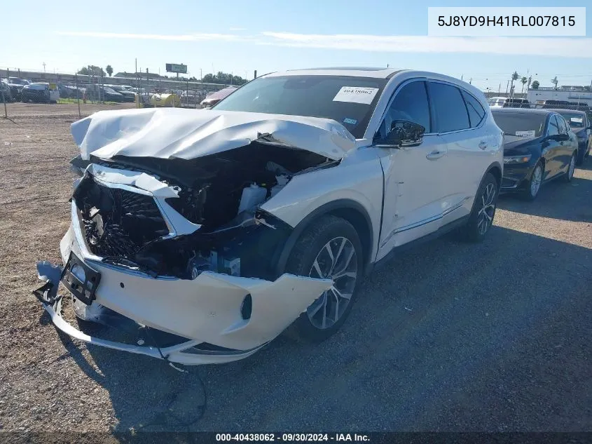 2024 Acura Mdx Technology VIN: 5J8YD9H41RL007815 Lot: 40438062