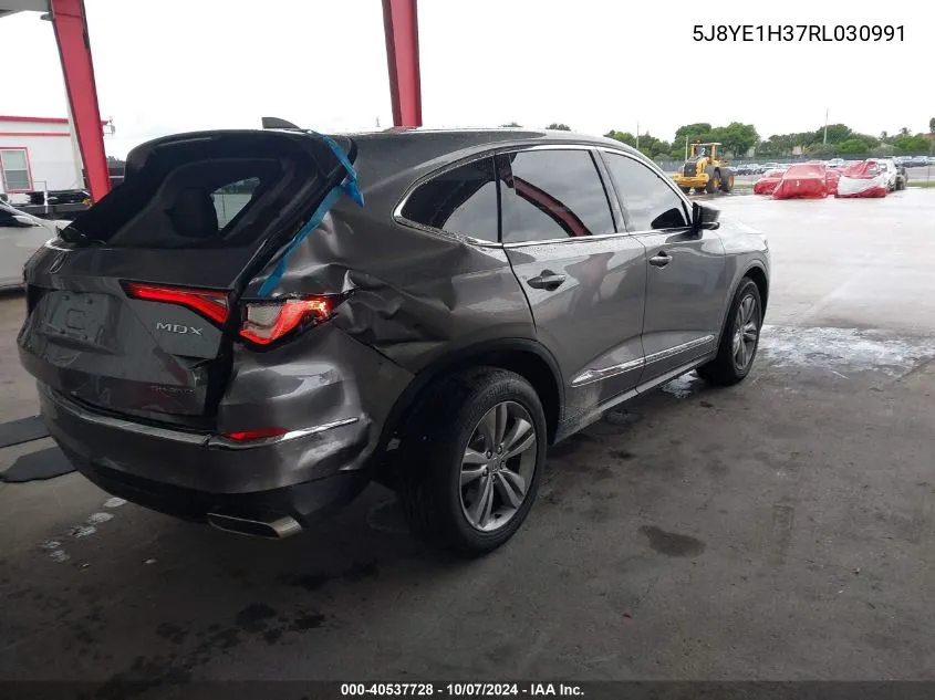 2024 Acura Mdx Standard VIN: 5J8YE1H37RL030991 Lot: 40537728