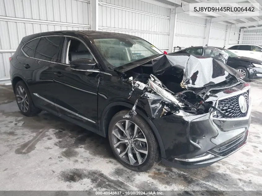 2024 Acura Mdx Technology Package VIN: 5J8YD9H45RL006442 Lot: 40543637