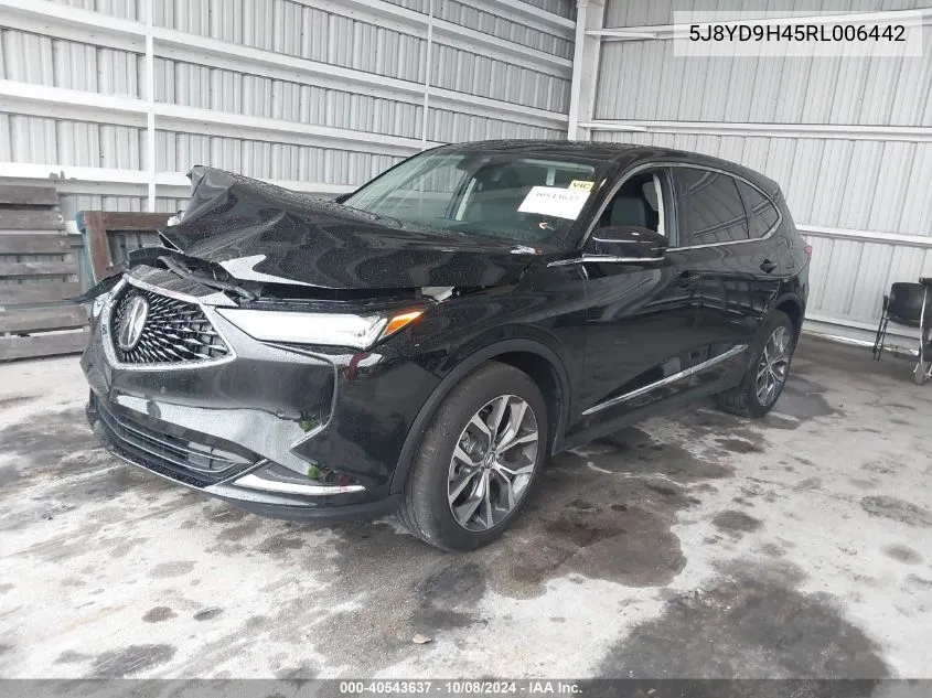 2024 Acura Mdx Technology Package VIN: 5J8YD9H45RL006442 Lot: 40543637