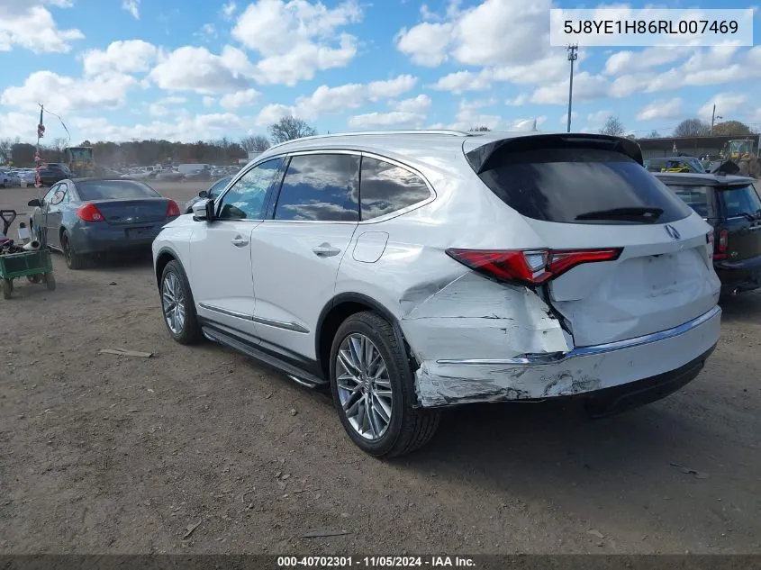 2024 Acura Mdx Advance Package VIN: 5J8YE1H86RL007469 Lot: 40702301