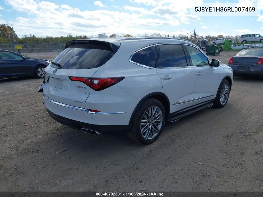 2024 Acura Mdx Advance Package VIN: 5J8YE1H86RL007469 Lot: 40702301