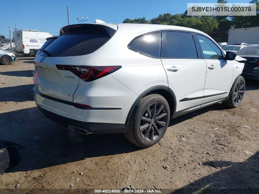 2025 Acura Mdx A-Spec VIN: 5J8YE1H01SL000378 Lot: 40224805