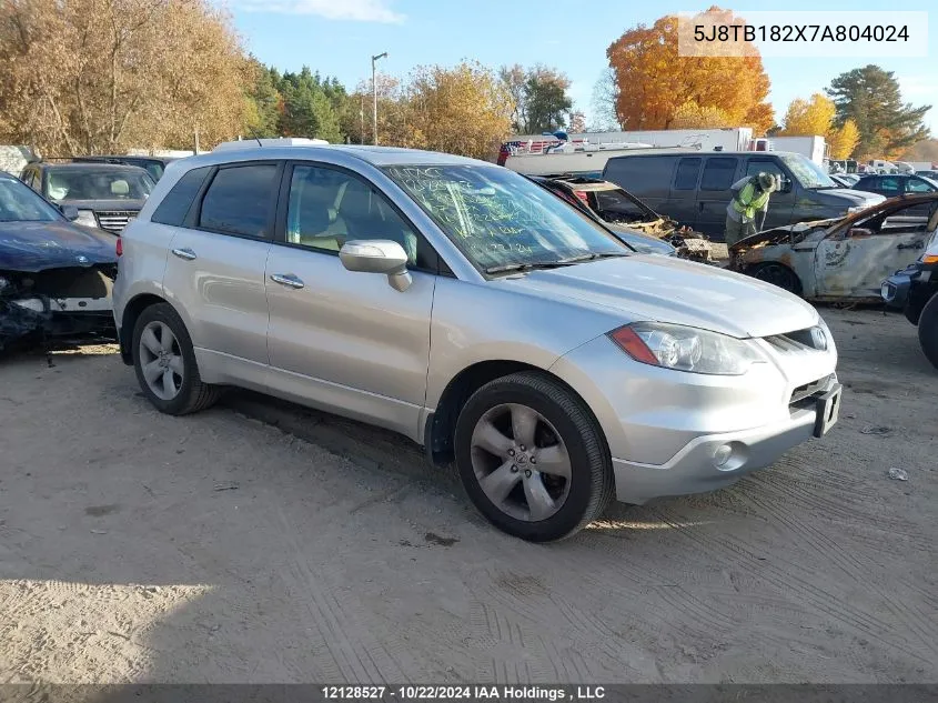 2007 Acura Rdx VIN: 5J8TB182X7A804024 Lot: 12128527