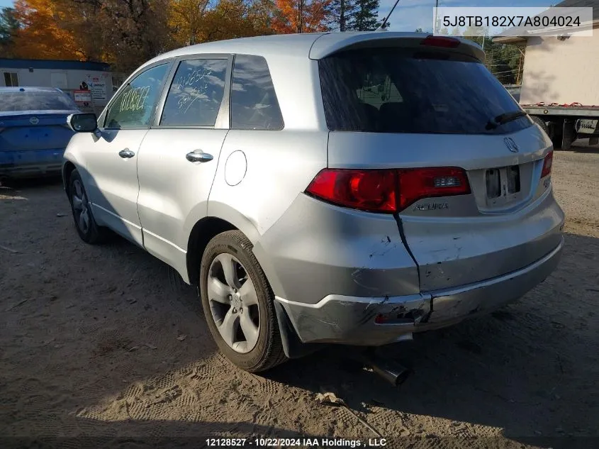 2007 Acura Rdx VIN: 5J8TB182X7A804024 Lot: 12128527