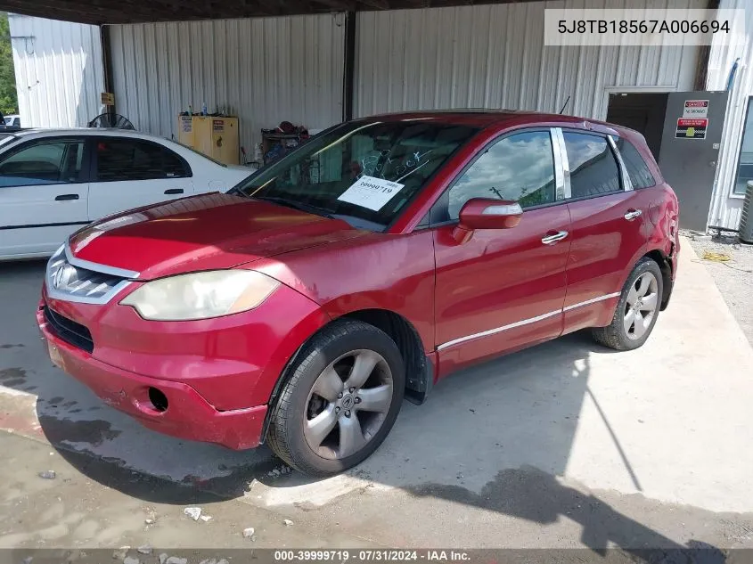 5J8TB18567A006694 2007 Acura Rdx