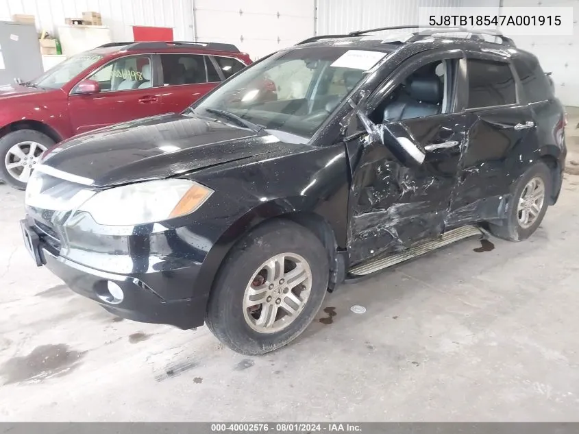 2007 Acura Rdx VIN: 5J8TB18547A001915 Lot: 40002576