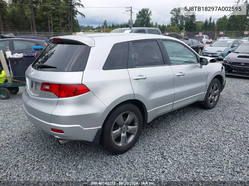 2007 Acura Rdx VIN: 5J8TB18297A002595 Lot: 40142272