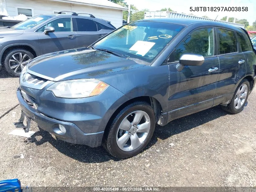 2007 Acura Rdx VIN: 5J8TB18297A003858 Lot: 40205499