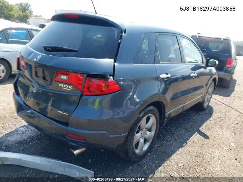 2007 Acura Rdx VIN: 5J8TB18297A003858 Lot: 40205499