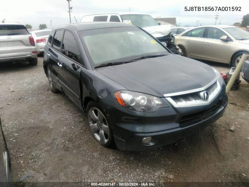 2007 Acura Rdx VIN: 5J8TB18567A001592 Lot: 40240147