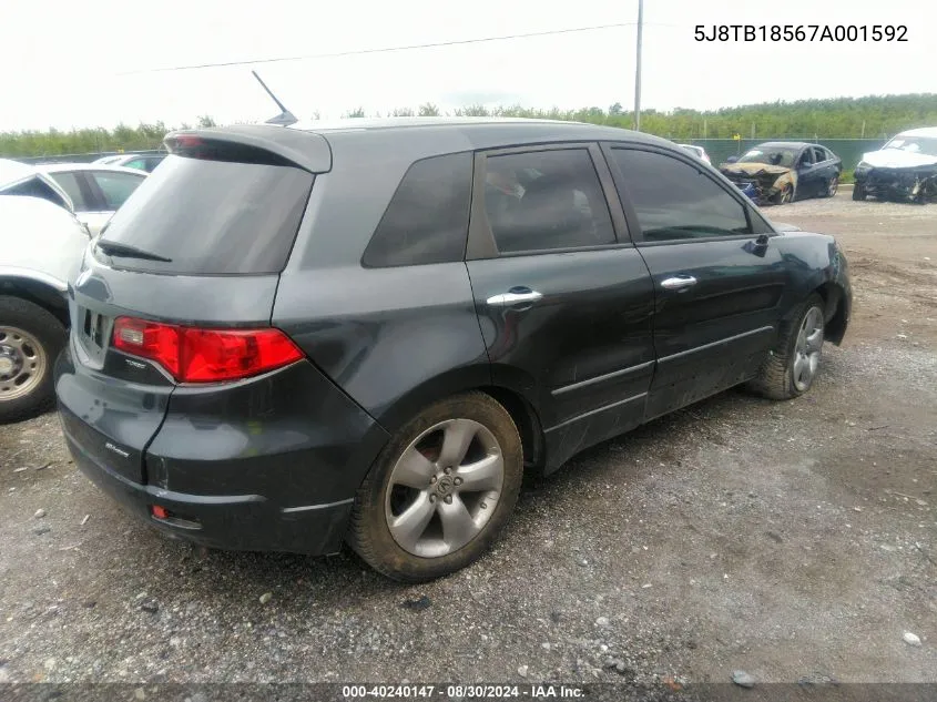 2007 Acura Rdx VIN: 5J8TB18567A001592 Lot: 40240147