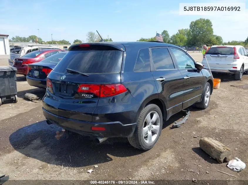 2007 Acura Rdx Technology VIN: 5J8TB18597A016992 Lot: 40245176