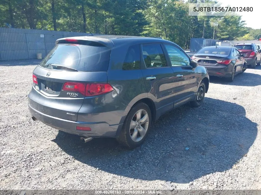 5J8TB18567A012480 2007 Acura Rdx