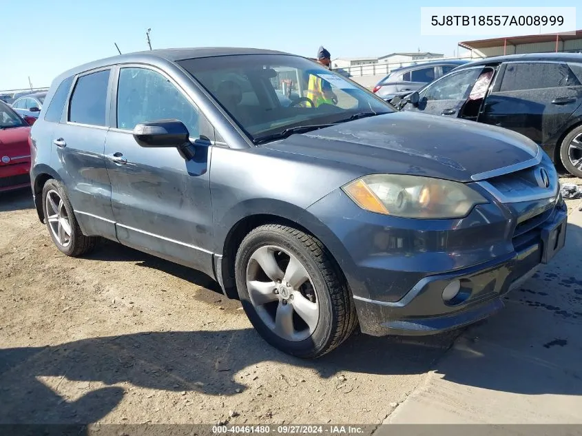 2007 Acura Rdx VIN: 5J8TB18557A008999 Lot: 40461480