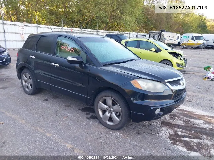 2007 Acura Rdx VIN: 5J8TB18527A017109 Lot: 40492634