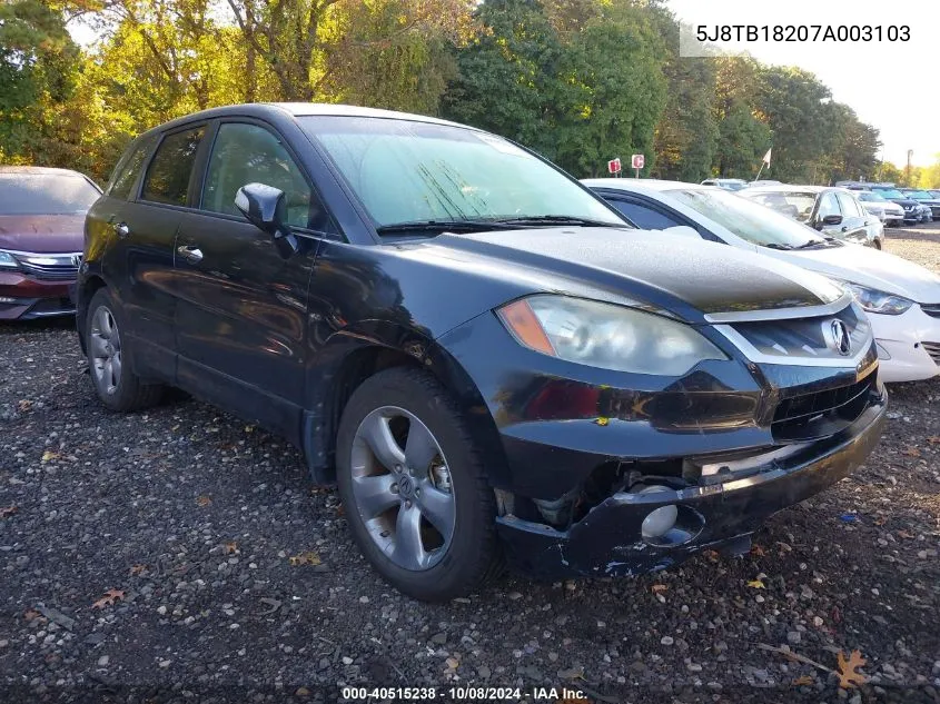 2007 Acura Rdx VIN: 5J8TB18207A003103 Lot: 40515238