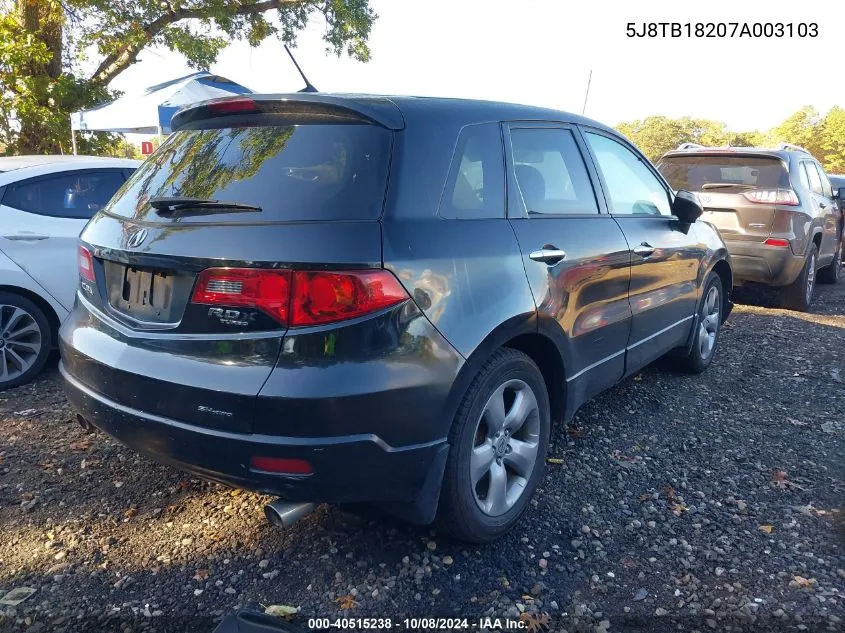 2007 Acura Rdx VIN: 5J8TB18207A003103 Lot: 40515238