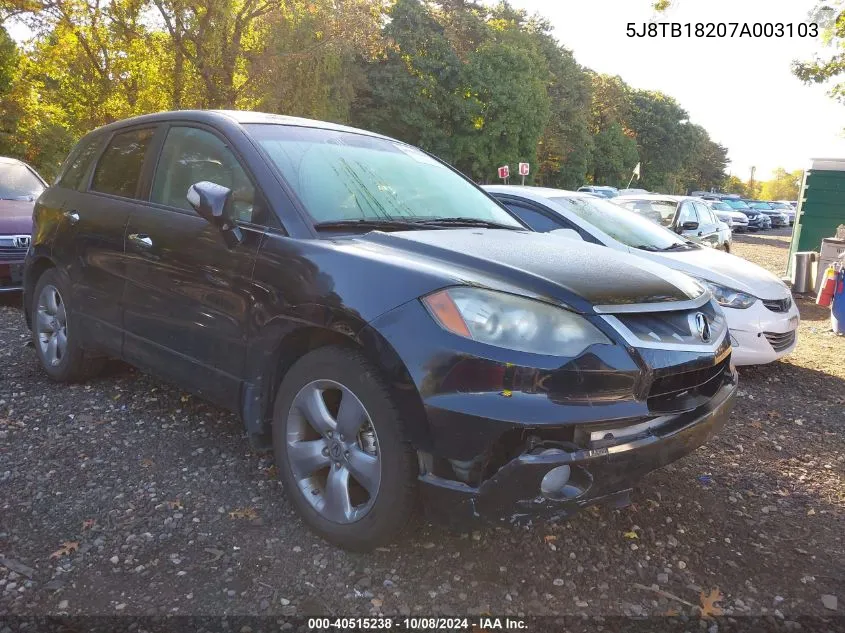 2007 Acura Rdx VIN: 5J8TB18207A003103 Lot: 40515238