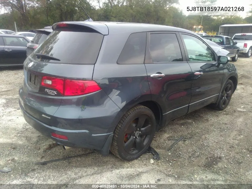 2007 Acura Rdx VIN: 5J8TB18597A021268 Lot: 40520491