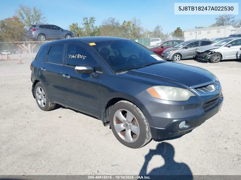 2007 Acura Rdx VIN: 5J8TB18247A022530 Lot: 40618015