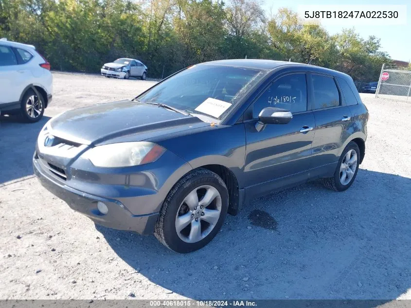 2007 Acura Rdx VIN: 5J8TB18247A022530 Lot: 40618015