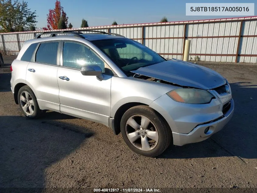 2007 Acura Rdx VIN: 5J8TB18517A005016 Lot: 40812817