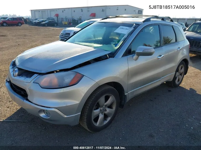 2007 Acura Rdx VIN: 5J8TB18517A005016 Lot: 40812817