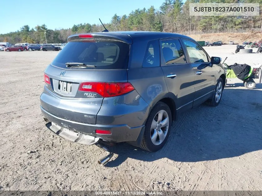 2007 Acura Rdx VIN: 5J8TB18237A001510 Lot: 40815427