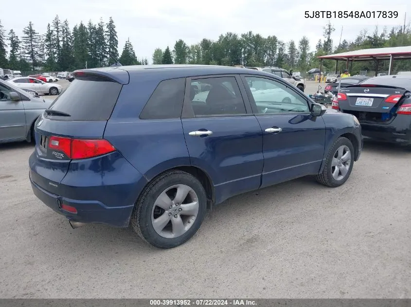 5J8TB18548A017839 2008 Acura Rdx