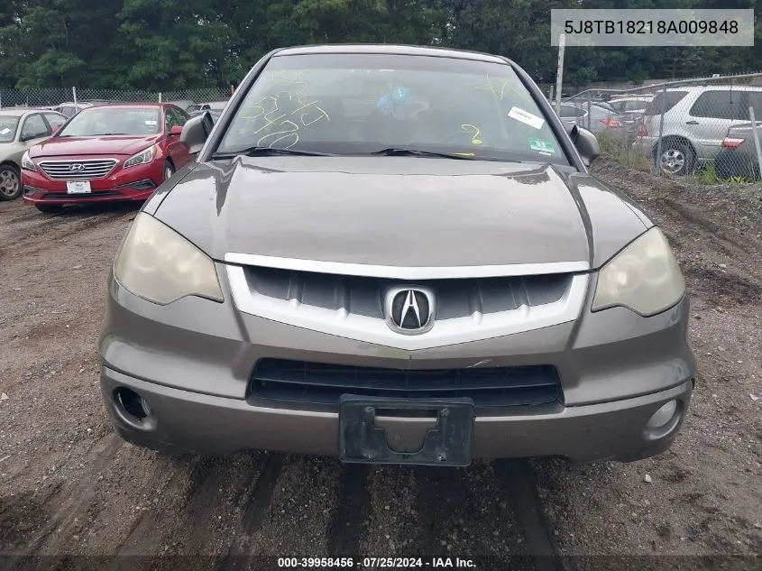 2008 Acura Rdx VIN: 5J8TB18218A009848 Lot: 39958456