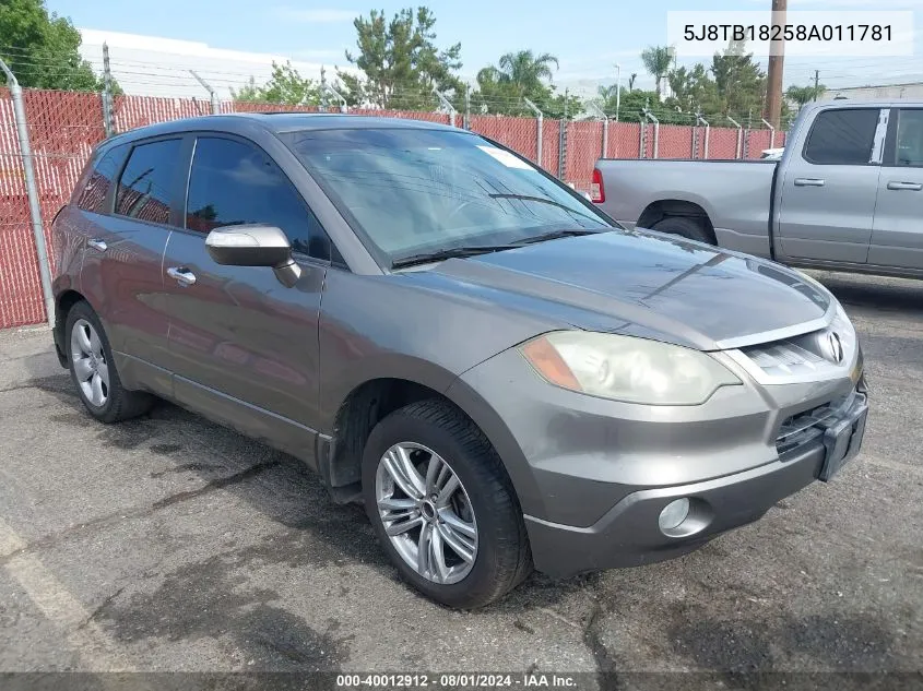 5J8TB18258A011781 2008 Acura Rdx