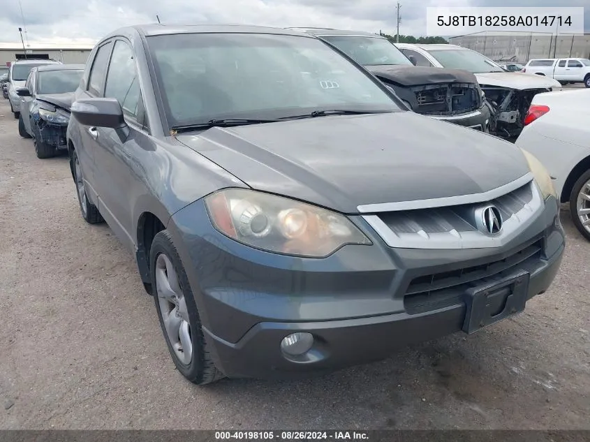 2008 Acura Rdx VIN: 5J8TB18258A014714 Lot: 40198105