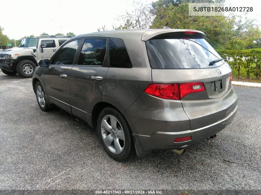 5J8TB18268A012728 2008 Acura Rdx