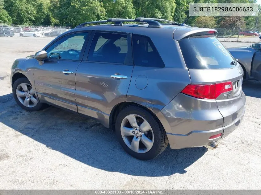 2008 Acura Rdx VIN: 5J8TB18298A006633 Lot: 40323103