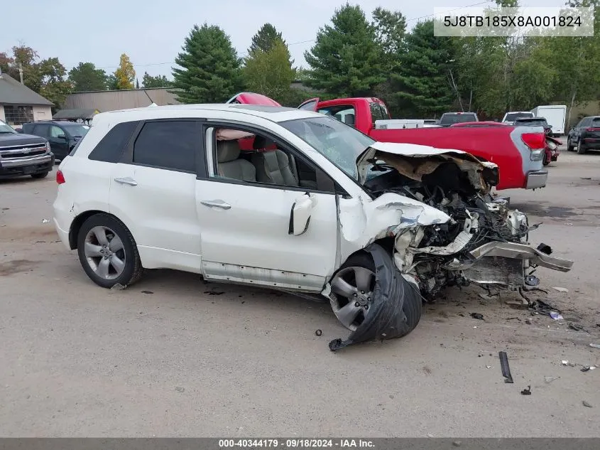 2008 Acura Rdx Technology VIN: 5J8TB185X8A001824 Lot: 40344179