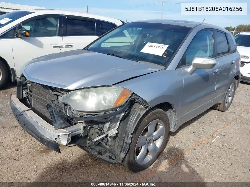 2008 Acura Rdx VIN: 5J8TB18208A016256 Lot: 40614946