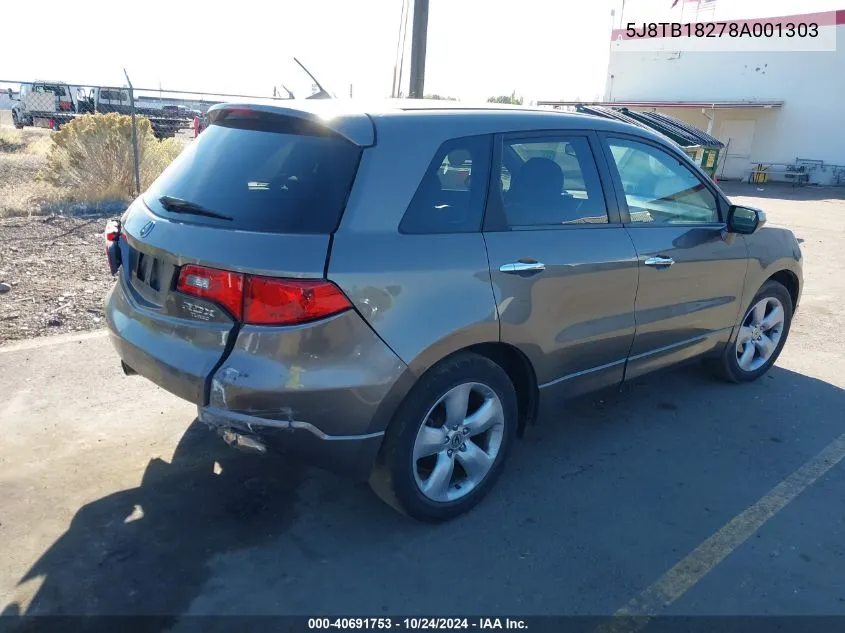 2008 Acura Rdx VIN: 5J8TB18278A001303 Lot: 40691753