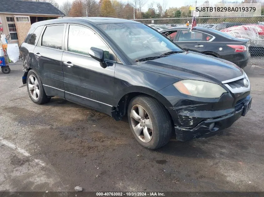 2008 Acura Rdx VIN: 5J8TB18298A019379 Lot: 40763002