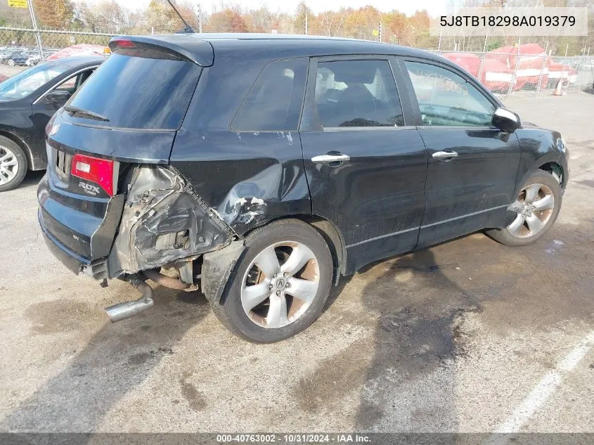 2008 Acura Rdx VIN: 5J8TB18298A019379 Lot: 40763002