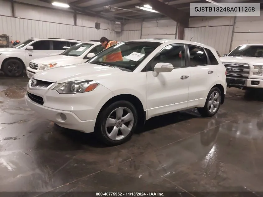 2008 Acura Rdx Base (A5) VIN: 5J8TB18248A011268 Lot: 40775952