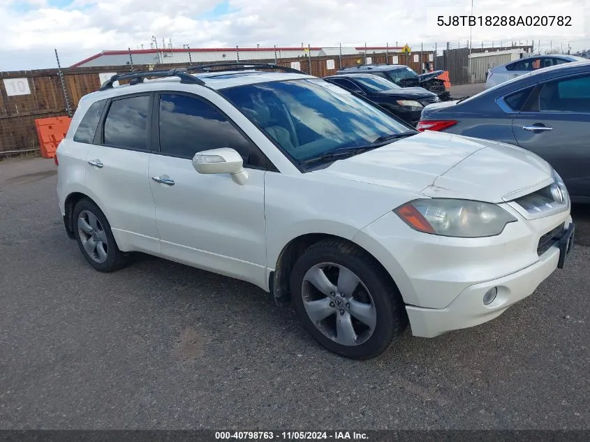 2008 Acura Rdx VIN: 5J8TB18288A020782 Lot: 40798763