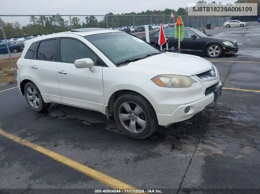 2008 Acura Rdx VIN: 5J8TB18238A006109 Lot: 40804044